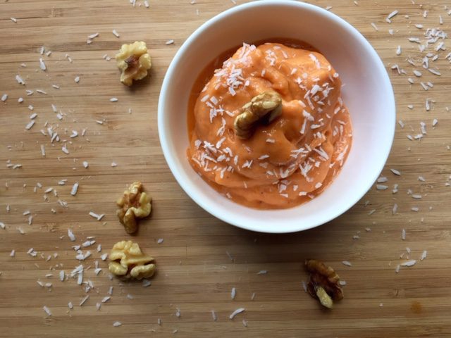 Creamy dreamy vegan peach ice cream