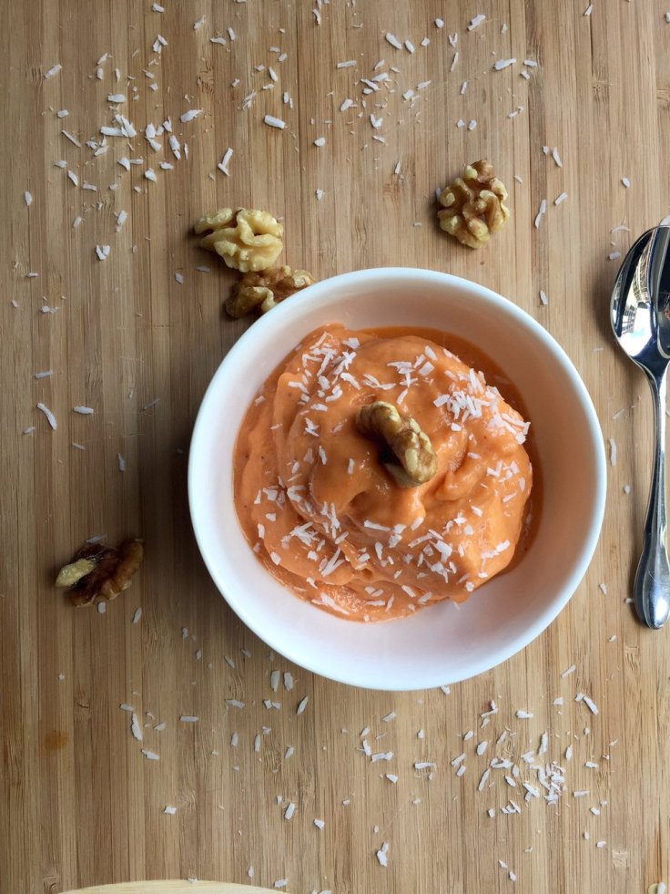 Creamy dreamy vegan peach ice cream