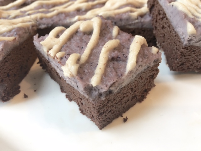 Blueberry Frosted Brownies - Gluten free, vegan, paleo
