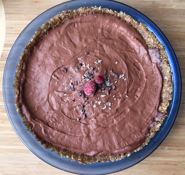 Chocolate Raspberry Pie - gluten free, vegan, grain free