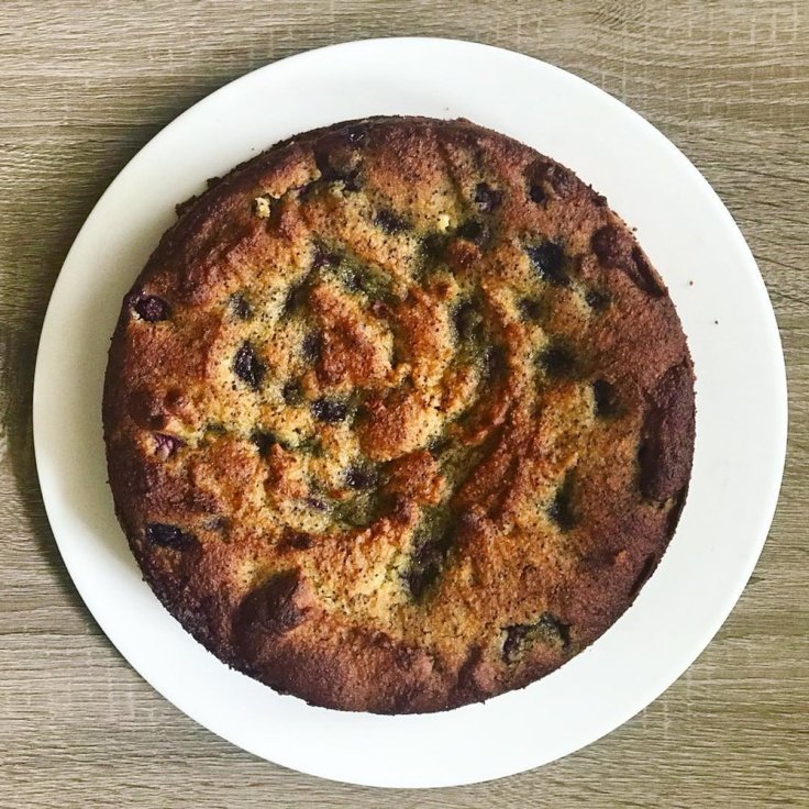 Lemon and Blueberry Poppyseed Cake - www.JoyfulGoodness.com - #vegan #paleo #glutenfree #grainfree #JoyfulGoodness #beJoyful #blueberries #lemon