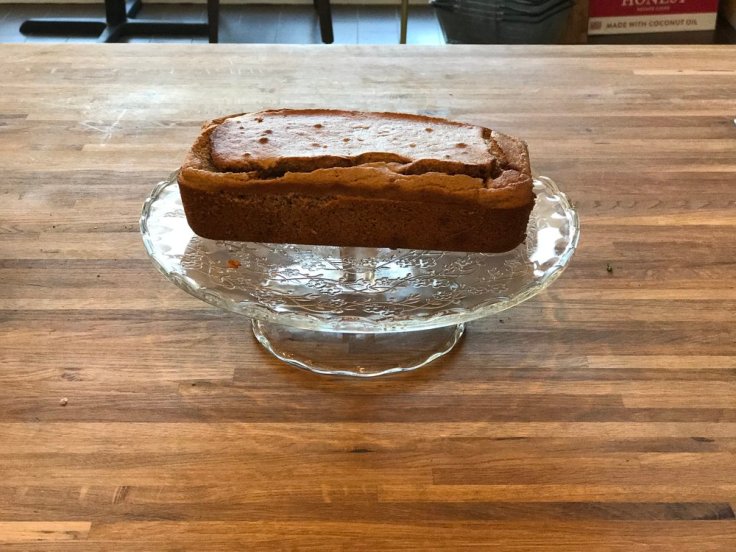 Chocolate chip peanut butter banana bread cake- gluten free, vegan, sugar free, flourless