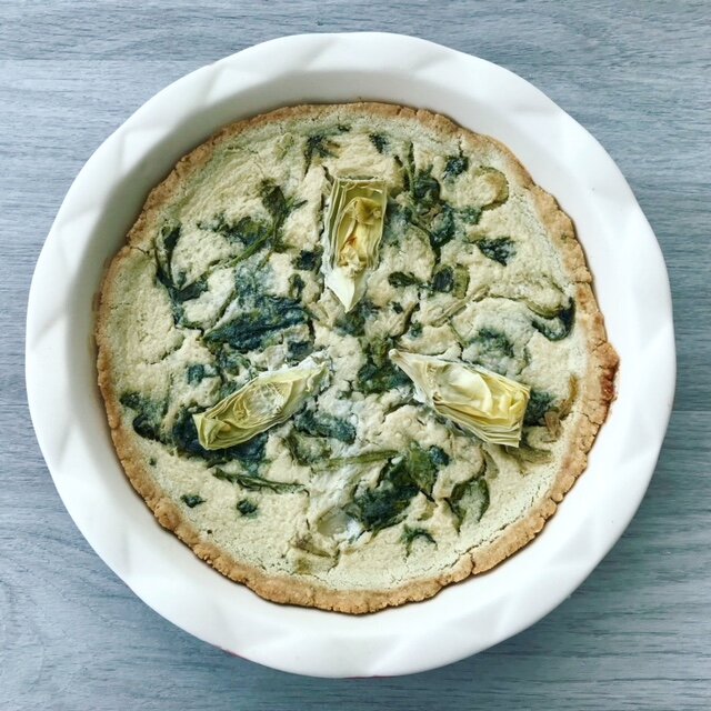Spinach Artichoke Quiche - www.JoyfulGoodness.com - #beJoyful #JoyfulGoodness #breakfast #grainfree #vegan #paleo.jpg